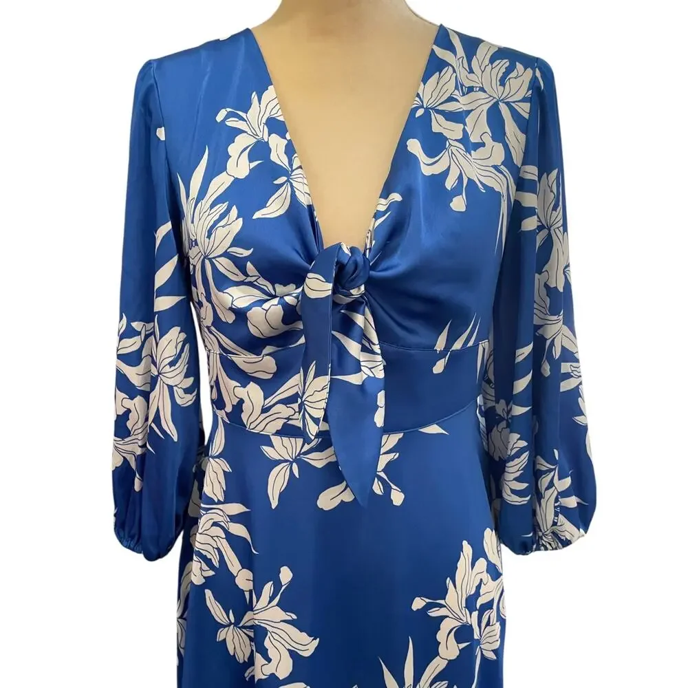 ALEXIS for Target Blue Floral Tie-Front High-Low Dress XS Resort Vacation - Picture 5 of 9